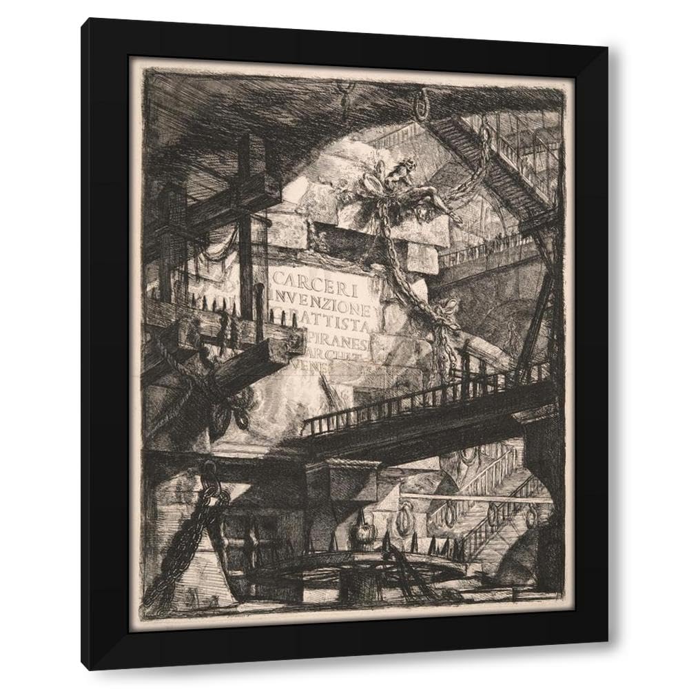 Amazon.com: Giovanni Battista Piranesi 19x24 Black Modern Framed